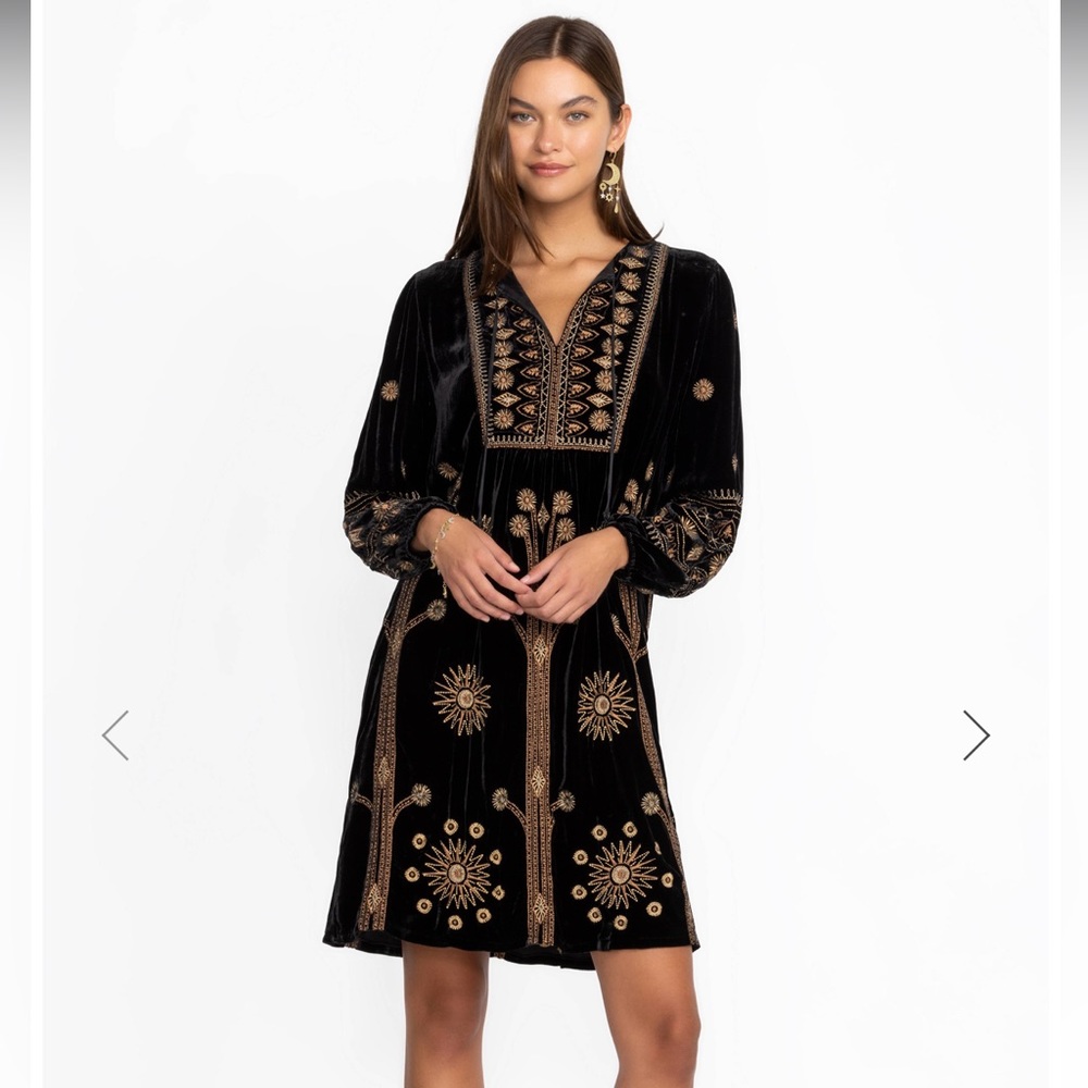 Johnny Was Heidi Velvet Yoke Dress